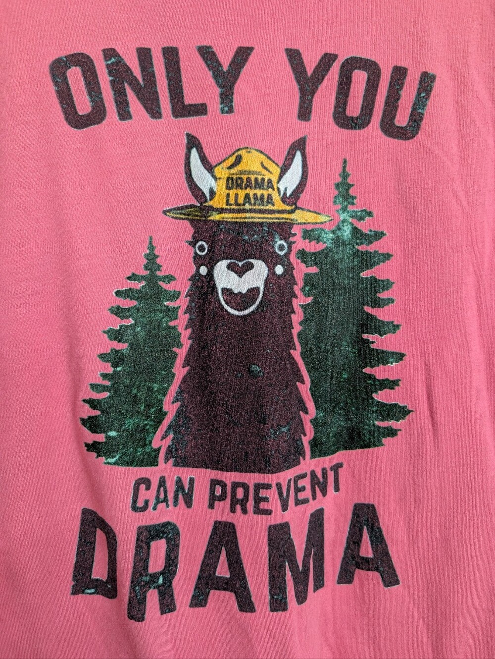 Funny Llama Graphic Tank Top XXL Pink “Only You Can Prevent Drama”